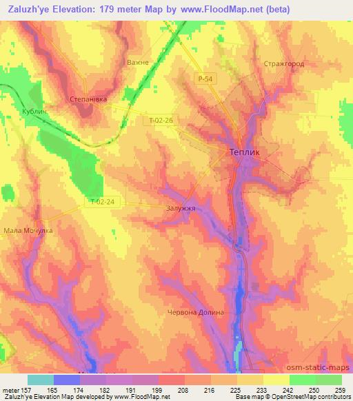 Zaluzh'ye,Ukraine Elevation Map