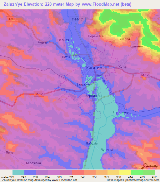 Zaluzh'ye,Ukraine Elevation Map