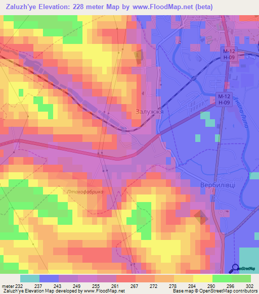 Zaluzh'ye,Ukraine Elevation Map