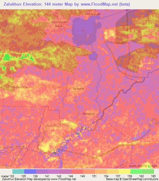 Zalukhuv,Ukraine Elevation Map