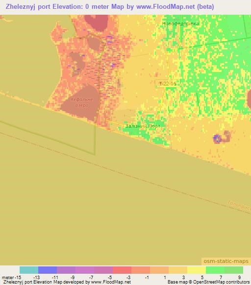 Zheleznyj port,Ukraine Elevation Map