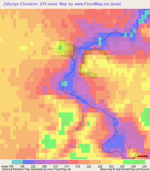 Zaliznya,Ukraine Elevation Map