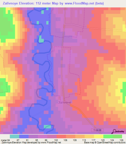 Zalivnoye,Ukraine Elevation Map