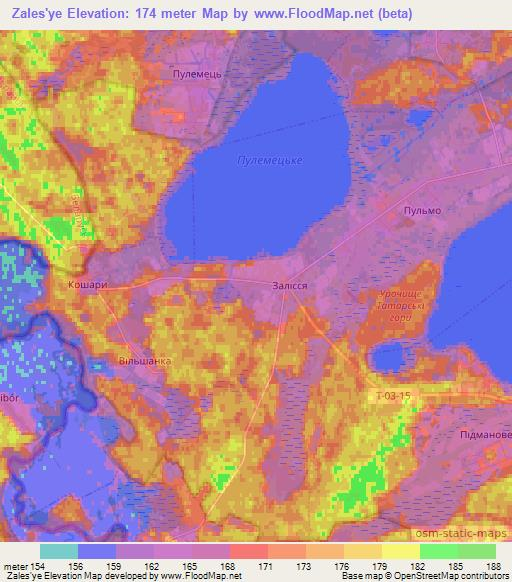Zales'ye,Ukraine Elevation Map