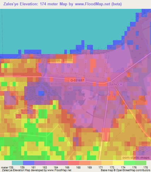 Zales'ye,Ukraine Elevation Map