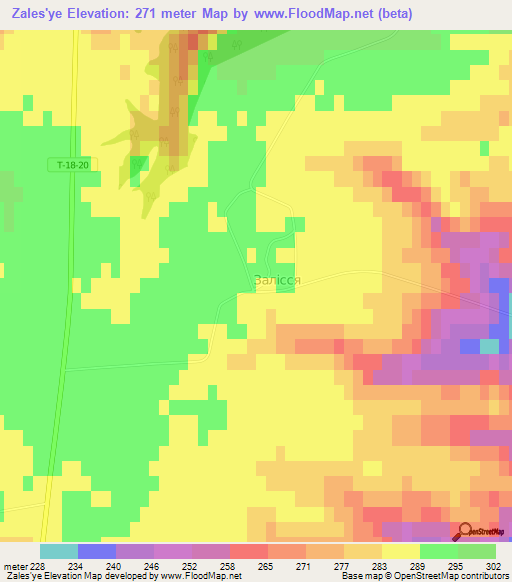Zales'ye,Ukraine Elevation Map