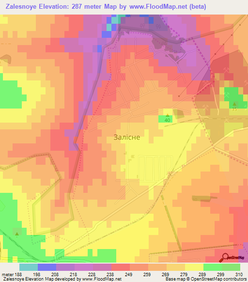 Zalesnoye,Ukraine Elevation Map