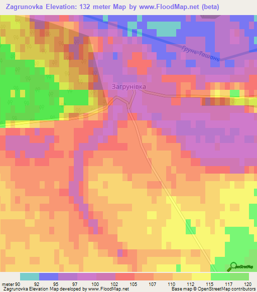 Zagrunovka,Ukraine Elevation Map