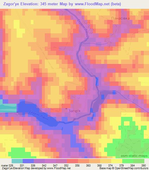 Zagor'ye,Ukraine Elevation Map