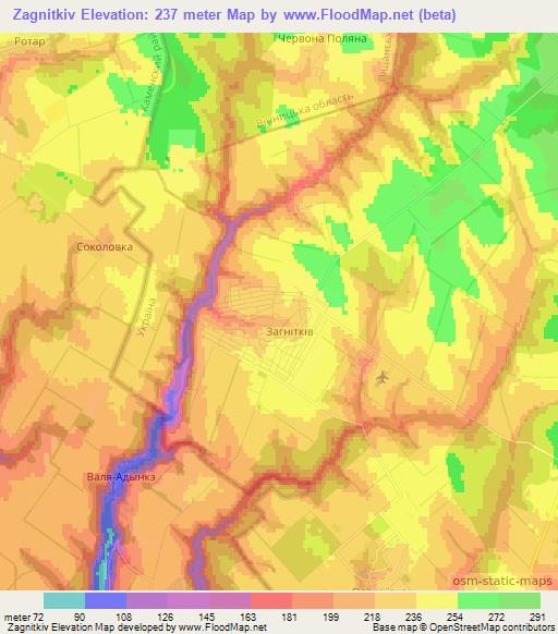 Zagnitkiv,Ukraine Elevation Map