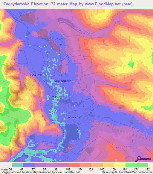 Zagaydarovka,Ukraine Elevation Map