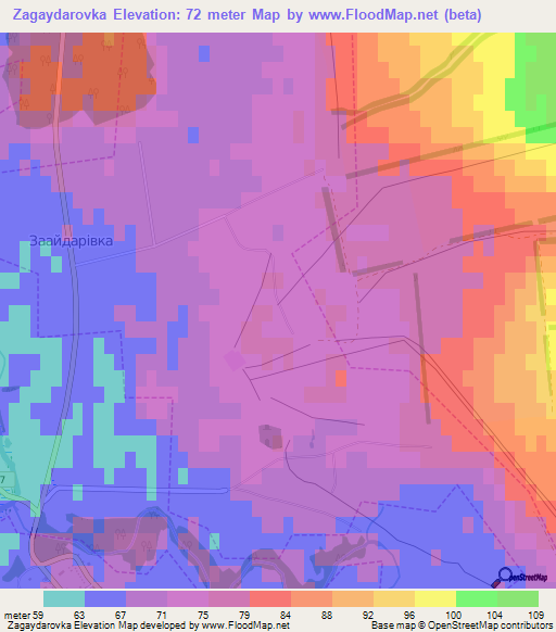 Zagaydarovka,Ukraine Elevation Map