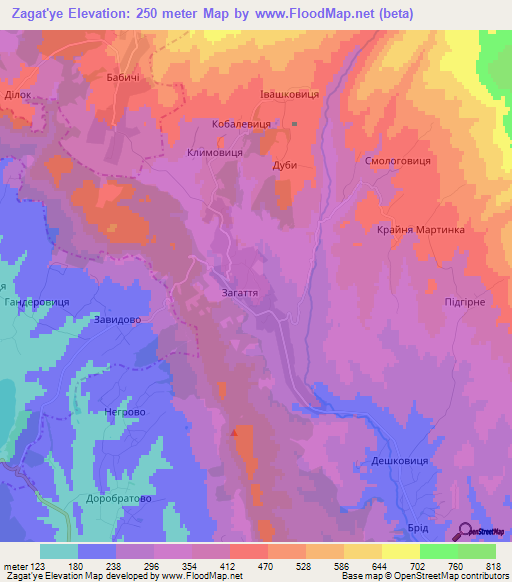 Zagat'ye,Ukraine Elevation Map