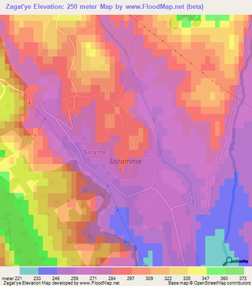 Zagat'ye,Ukraine Elevation Map