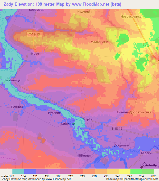 Zady,Ukraine Elevation Map