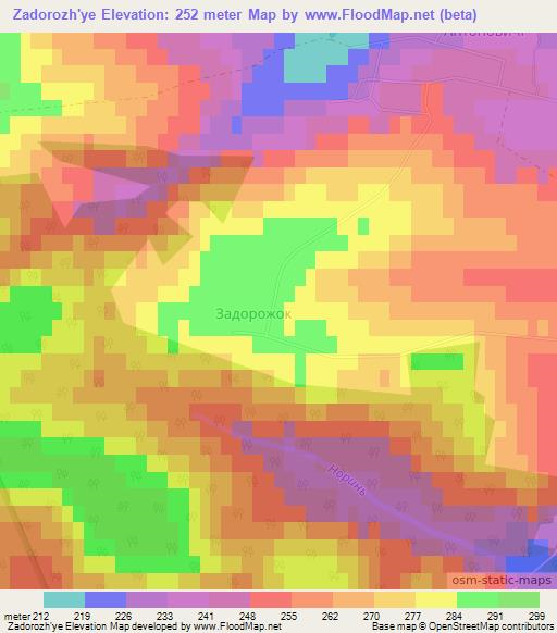 Zadorozh'ye,Ukraine Elevation Map