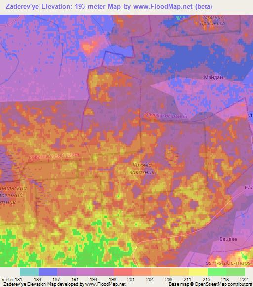 Zaderev'ye,Ukraine Elevation Map