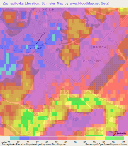 Zachepilovka,Ukraine Elevation Map