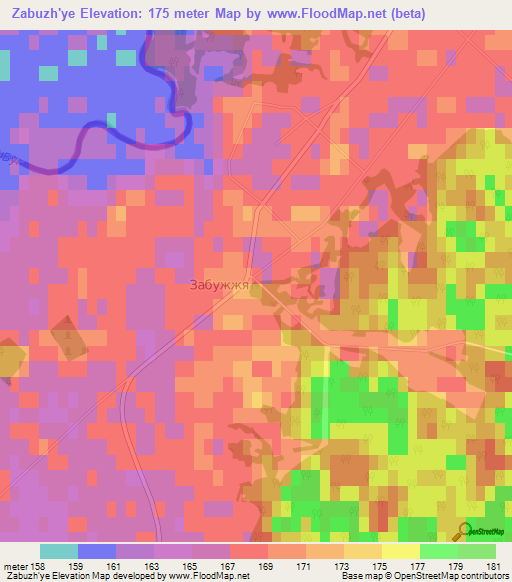 Zabuzh'ye,Ukraine Elevation Map