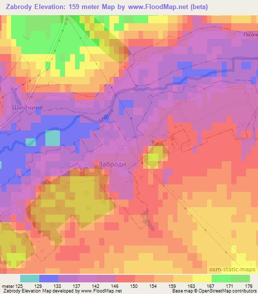 Zabrody,Ukraine Elevation Map