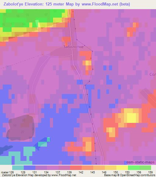 Zabolot'ye,Ukraine Elevation Map