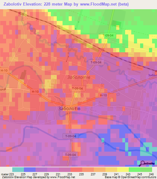 Zabolotiv,Ukraine Elevation Map