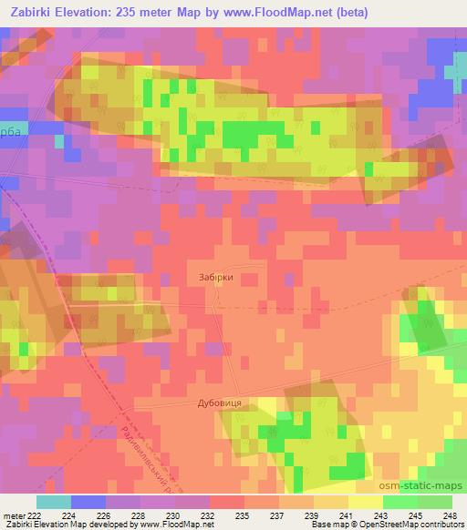 Zabirki,Ukraine Elevation Map