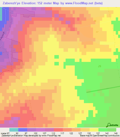 Zaberezh'ye,Ukraine Elevation Map