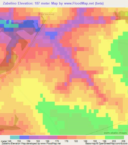 Zabelino,Ukraine Elevation Map