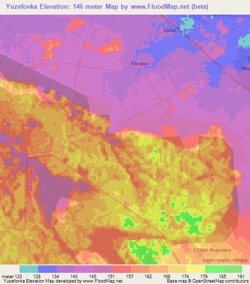 Yuzefovka,Ukraine Elevation Map