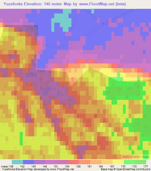 Yuzefovka,Ukraine Elevation Map