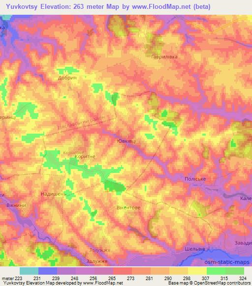 Yuvkovtsy,Ukraine Elevation Map