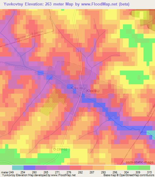 Yuvkovtsy,Ukraine Elevation Map