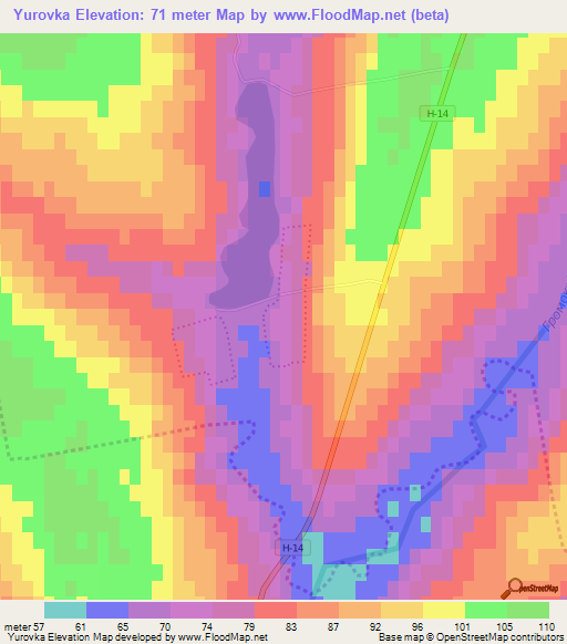 Yurovka,Ukraine Elevation Map