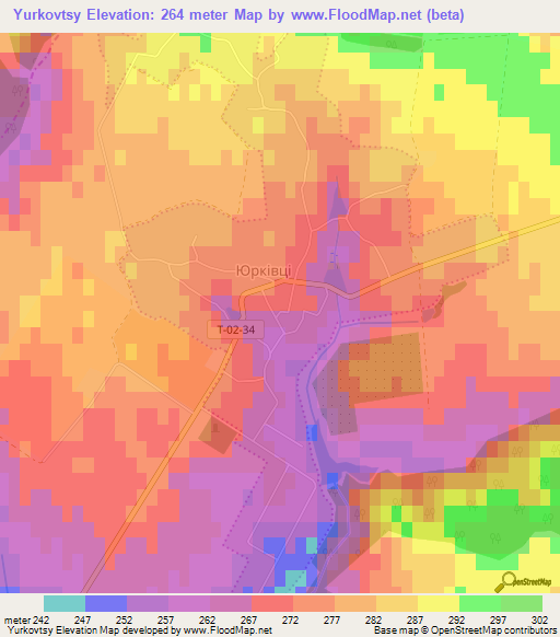 Yurkovtsy,Ukraine Elevation Map