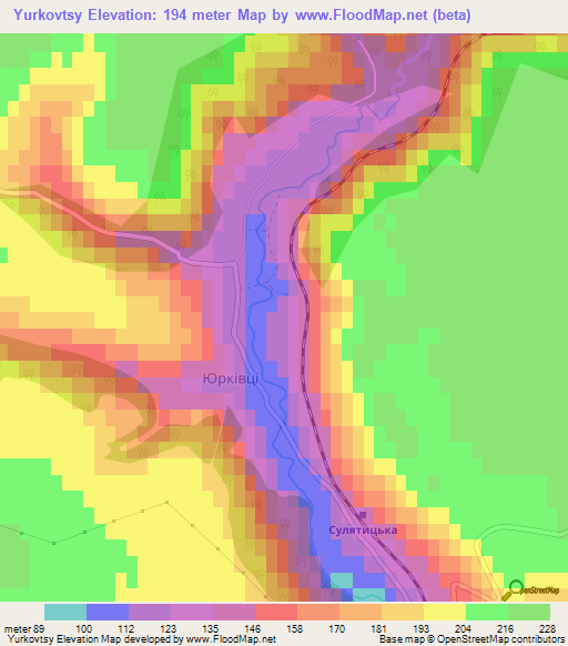 Yurkovtsy,Ukraine Elevation Map