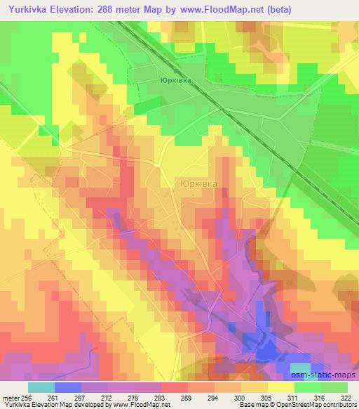 Yurkivka,Ukraine Elevation Map