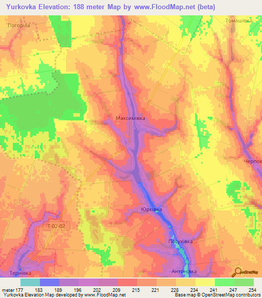 Yurkovka,Ukraine Elevation Map