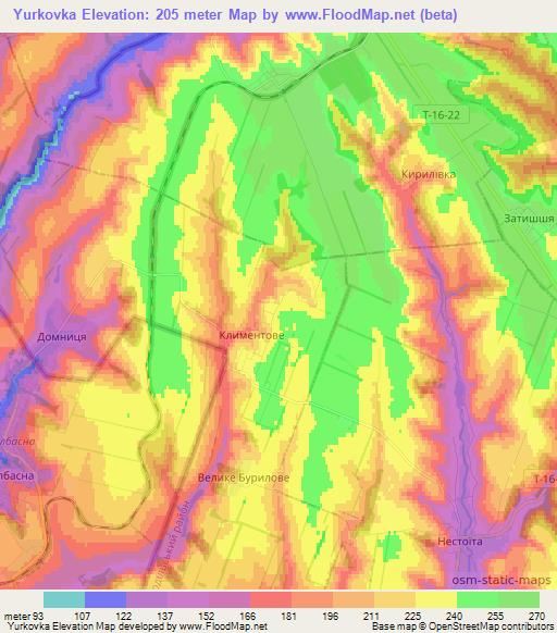 Yurkovka,Ukraine Elevation Map