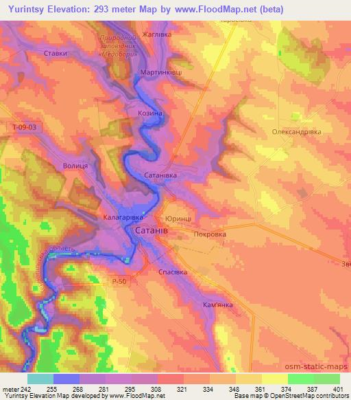 Yurintsy,Ukraine Elevation Map