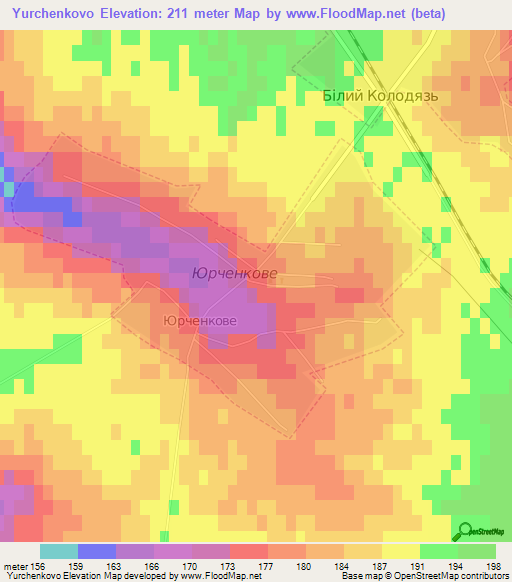 Yurchenkovo,Ukraine Elevation Map