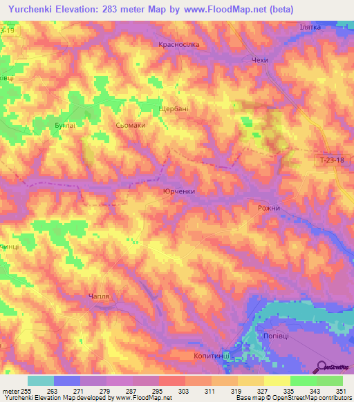 Yurchenki,Ukraine Elevation Map