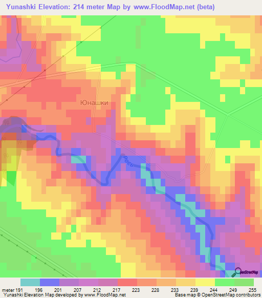 Yunashki,Ukraine Elevation Map