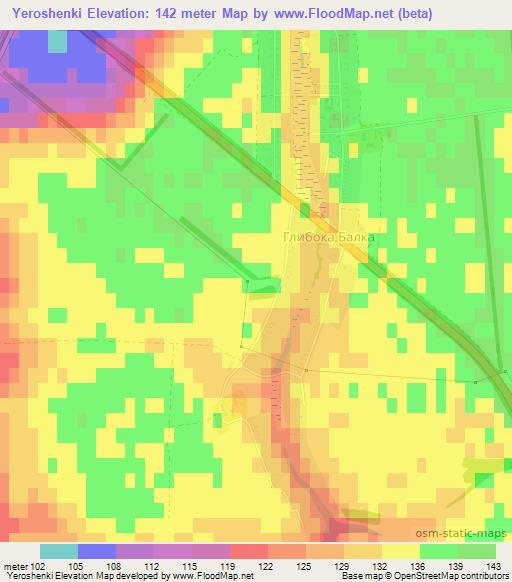 Yeroshenki,Ukraine Elevation Map