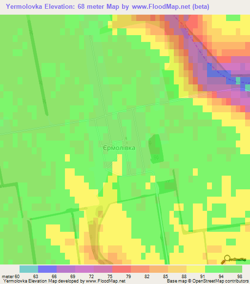 Yermolovka,Ukraine Elevation Map