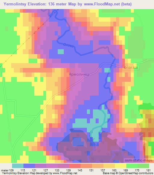 Yermolintsy,Ukraine Elevation Map