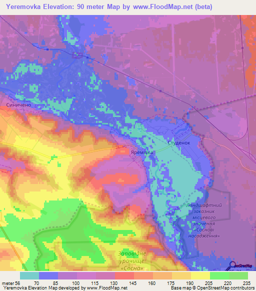 Yeremovka,Ukraine Elevation Map
