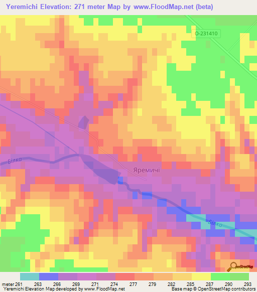 Yeremichi,Ukraine Elevation Map
