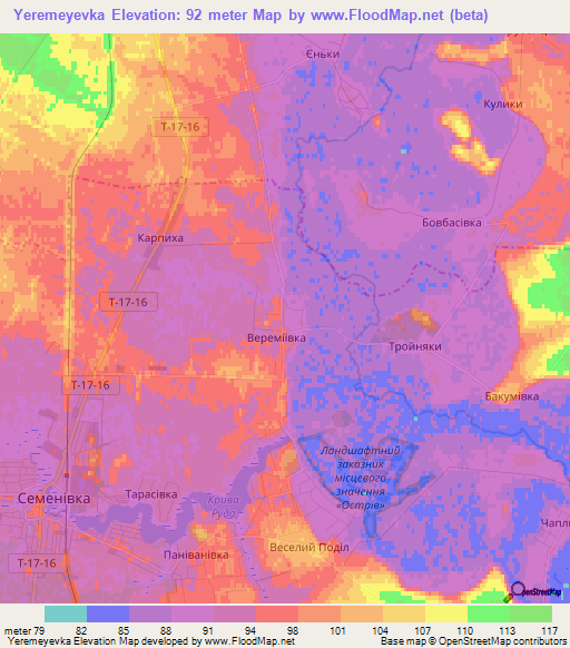 Yeremeyevka,Ukraine Elevation Map