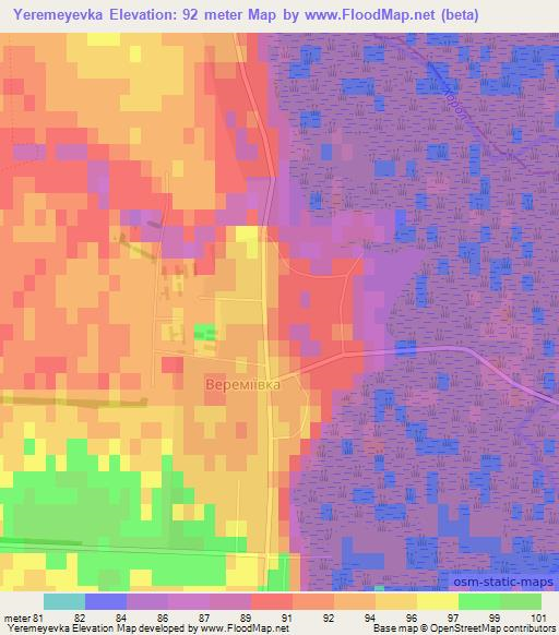 Yeremeyevka,Ukraine Elevation Map